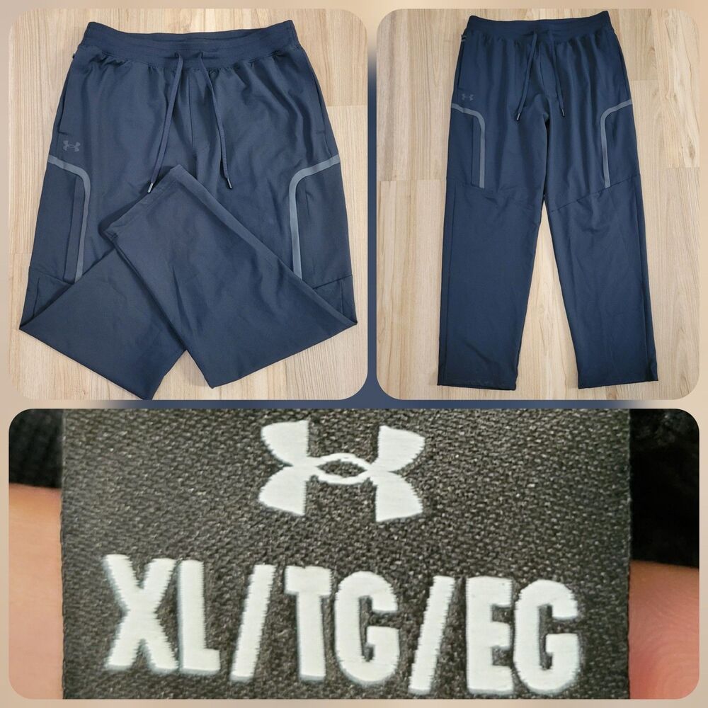 Under Armour Pants Mens XL Black Elite Cargo Track Performance Stretch Gym Run